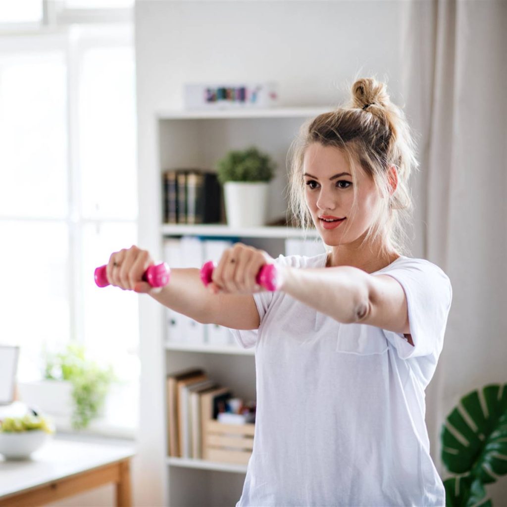 Flaccid arms dumbbell exercises you can do at home